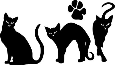 Силуэт кошки трафарет