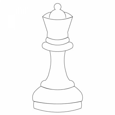 Шахматная фигура ферзь контур