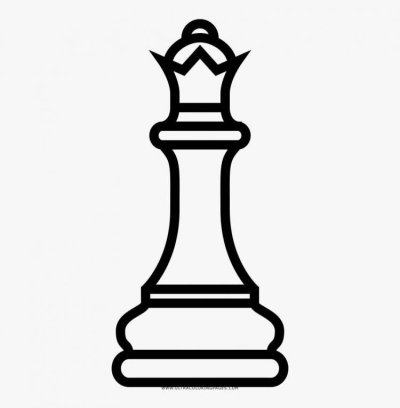 Шахматная фигура ферзь контур