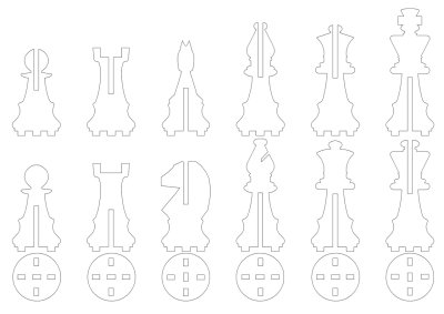 Чертеж шахматная фигура ферзь