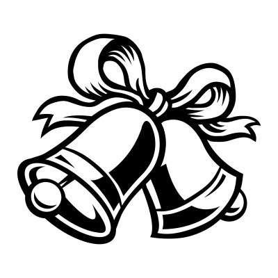 Колокольчик школьный черно белый