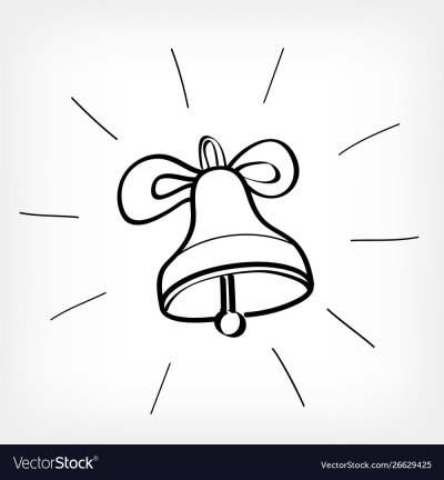 Колокольчик черно белый