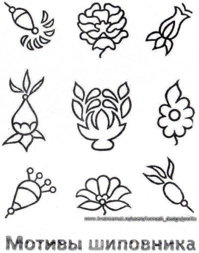 Татарский орнамент шиповник