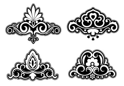 Татарские орнаменты и узоры черно белые