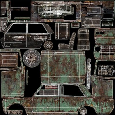 Развертка ВАЗ 2107 ржавая