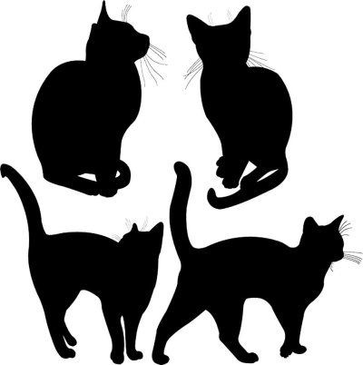 Силуэт кошки трафарет