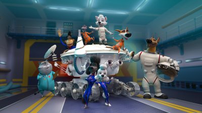 Белка и стрелка в космосе мультик