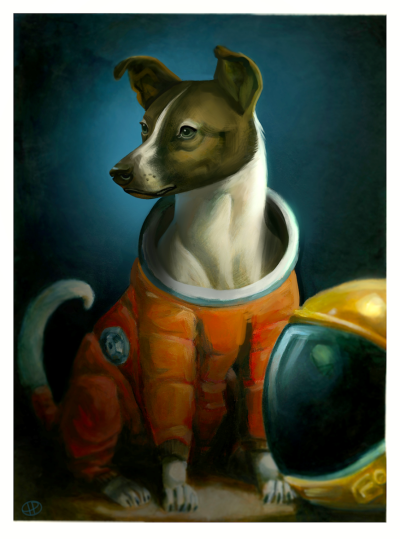 Собака лайка в космосе