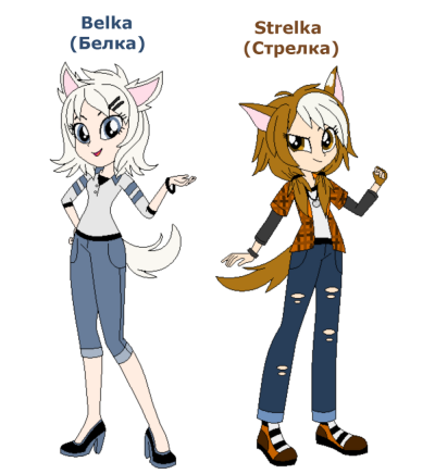 Белка и стрелка хуманизация