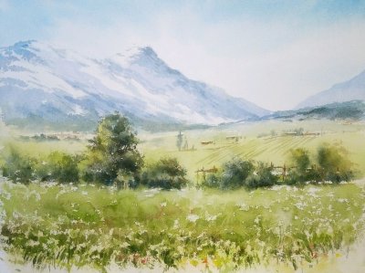 Пейзаж акварелью