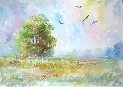 Июнь акварель