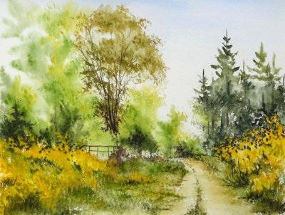 Акварель пейзажи природы