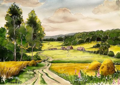 Поленова летний пейзаж калитка