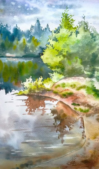 Акварельные летние пейзажи