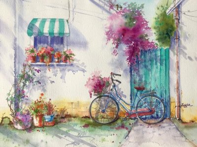 Летние рисунки акварелью