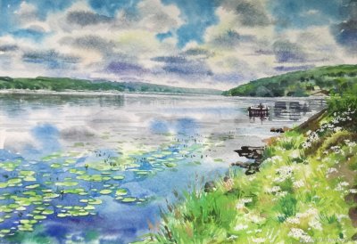 Акварельные летние пейзажи