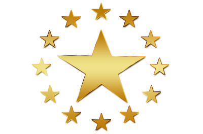 Золотые звезды на белом фоне