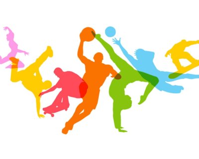 Цветные силуэты спортсменов