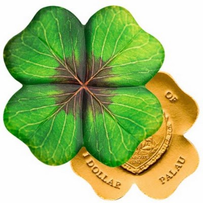 Удача Клевер четырехлистный с цветком