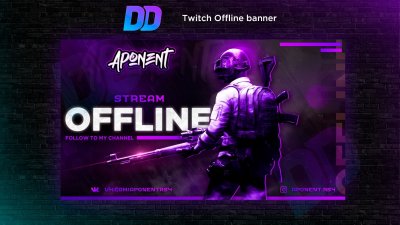 Оффлайн баннер для Твича