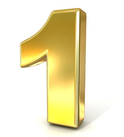 Цифра 1 Золотая