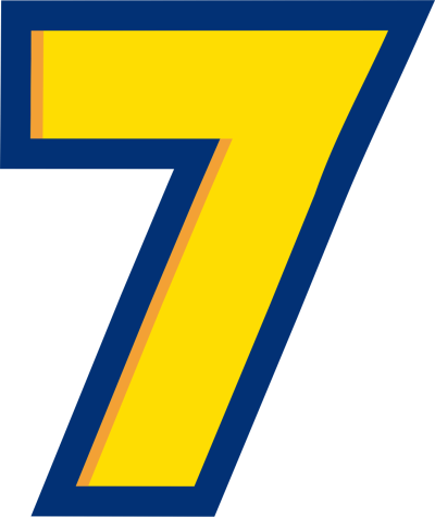 Цифра 7 желто синяя