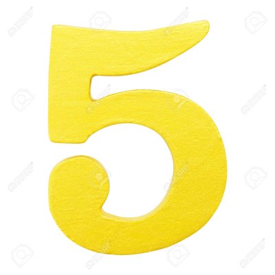 Цифра 5 для торта желтая