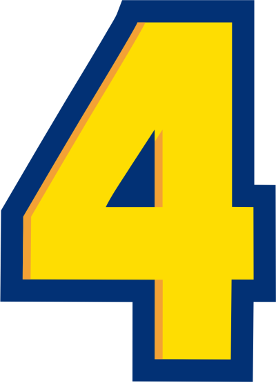 Цифра 4 в стиле миньонов