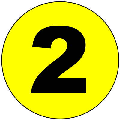 Цифра 2 на желтом фоне
