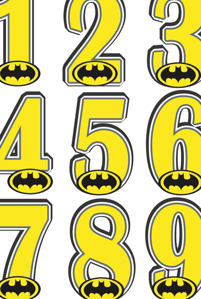 Цифра 6 в стиле Бэтмен