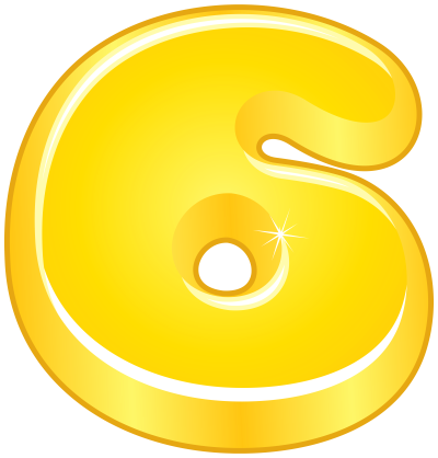 Цифра 6 желтая