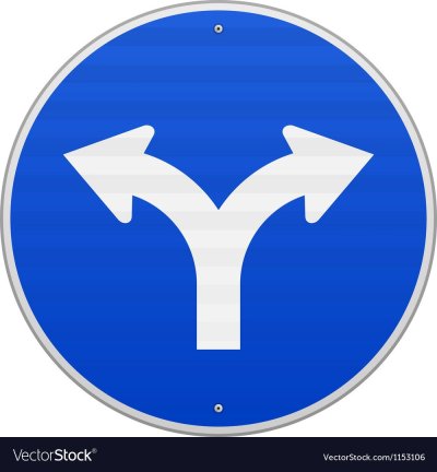 Знак стрелка на синем фоне