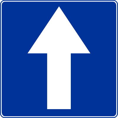 Дорожный знак 5.6 конец дороги с односторонним движением