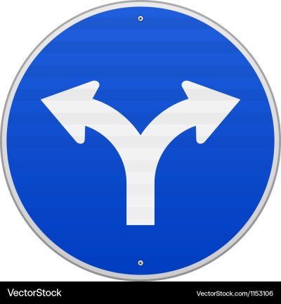 Две стрелки на синем фоне