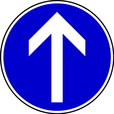 Табличка движение прямо