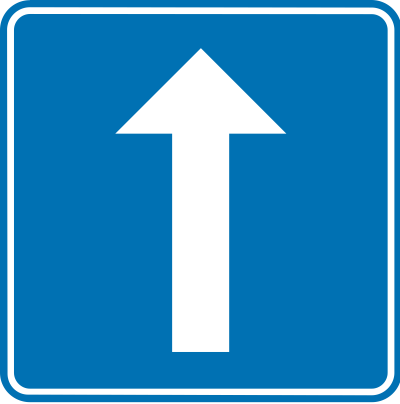 Дорожный знак движение только прямо