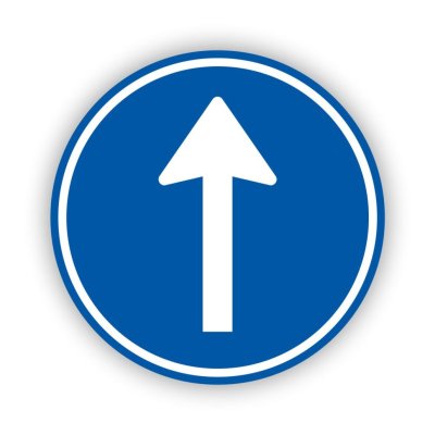 Дорожный знак движение прямо и направо