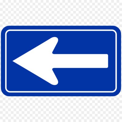 Знак стрелка влево