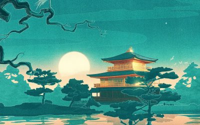 Пейзаж в японском стиле