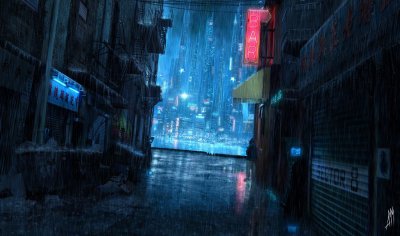 Найт Сити Cyberpunk переулок