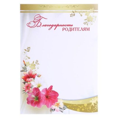 Благодарность родителям в детском саду