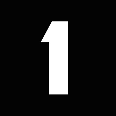 Цифра один на черном фоне