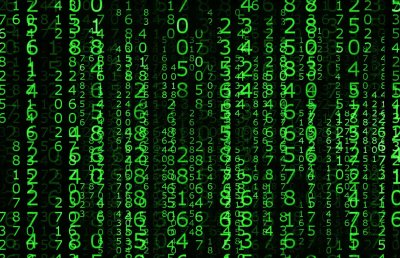 Зелёные цифры на чёрном фоне