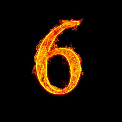 Цифра 6 в огне