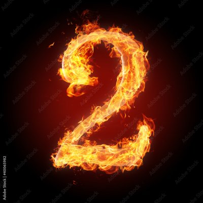 Огненные цифры на чёрном фоне