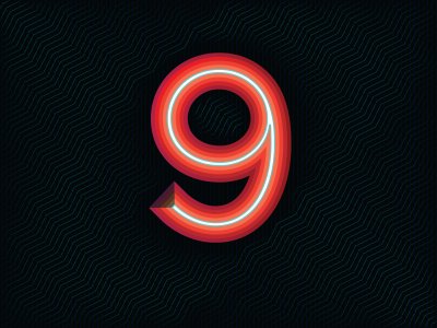 Цифра 9 красная