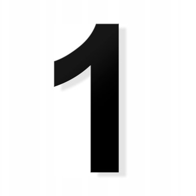 Цифра один на черном фоне
