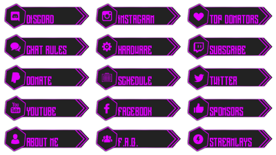 Панели для Твича фиолетовые