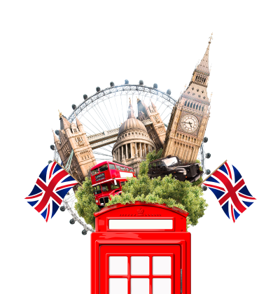 Великобритания на белом фоне