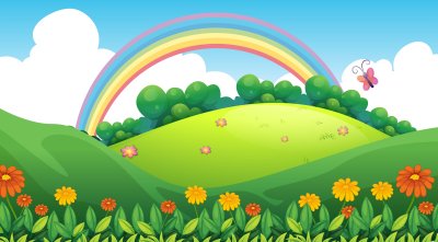 Поляна с радугой